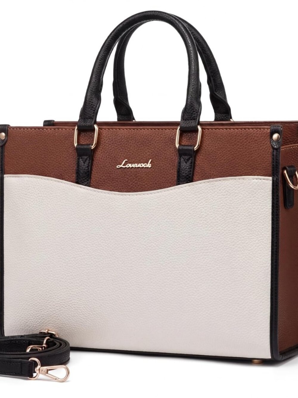 Purses and Handbags for Women, Vintage Color Block Satchel Tote Bag, Trendy Top